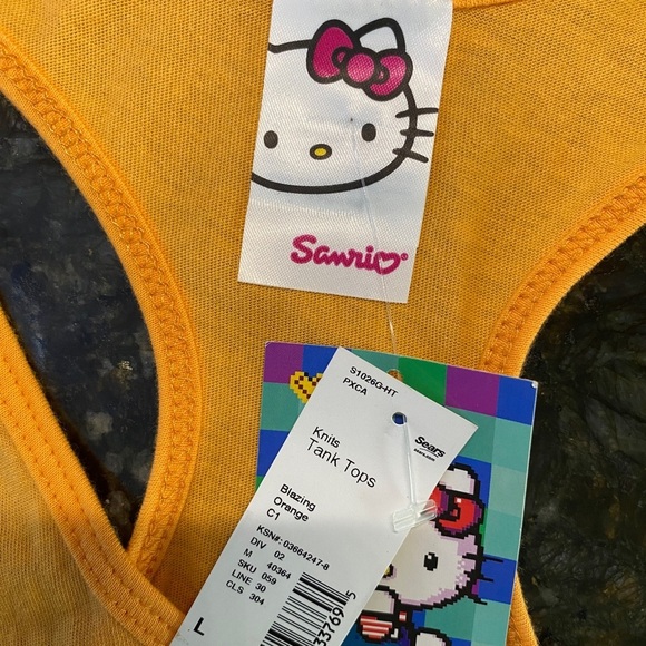 NWT Hello Kitty x Sanrio Racerback Tank (Size:L, Color:Orange/Pink/White) - Picture 3 of 3